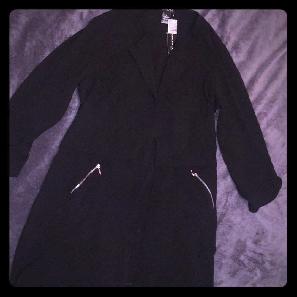 Long Black Blazer Like Top
